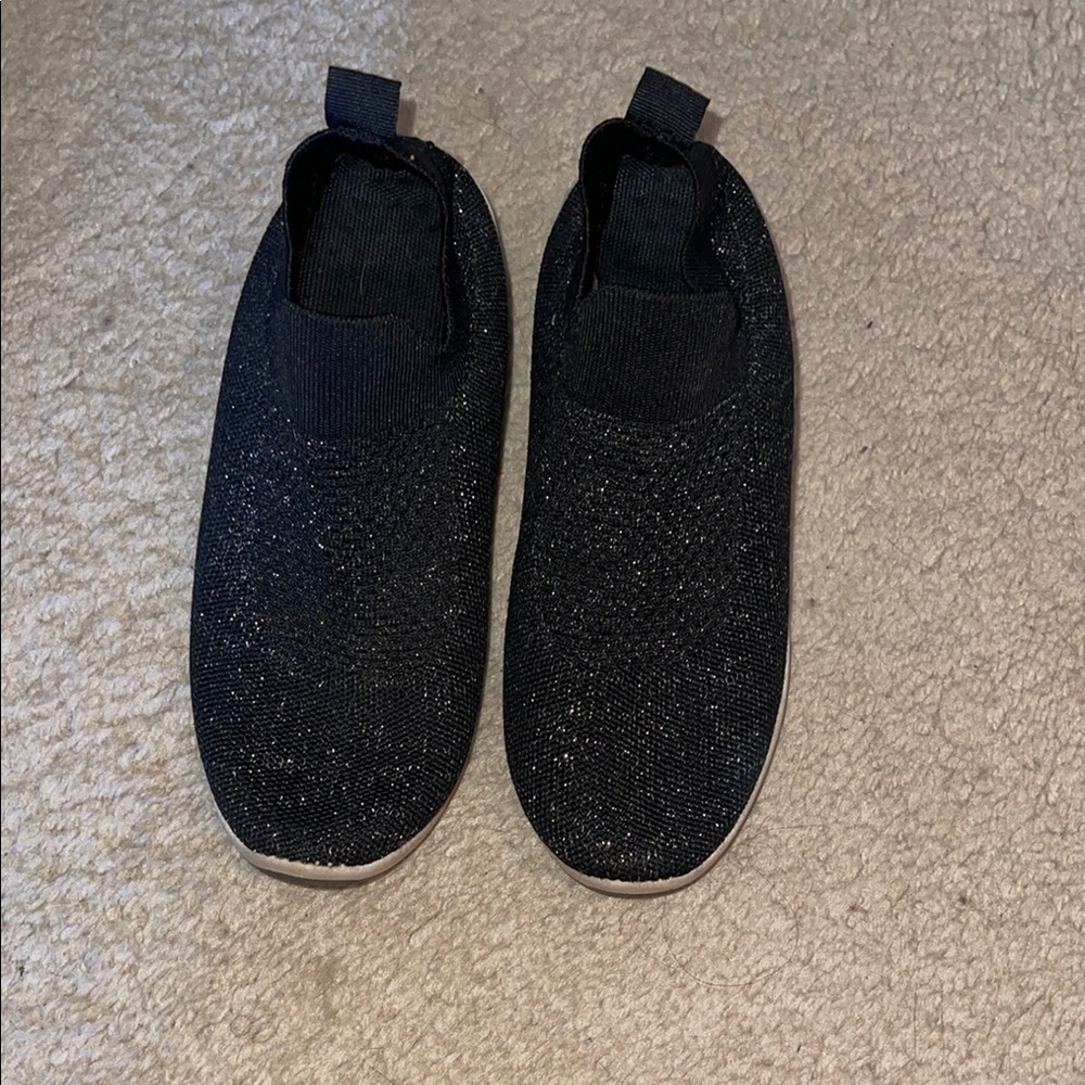 Women's Black Slip-On Sneakers Black Silver
